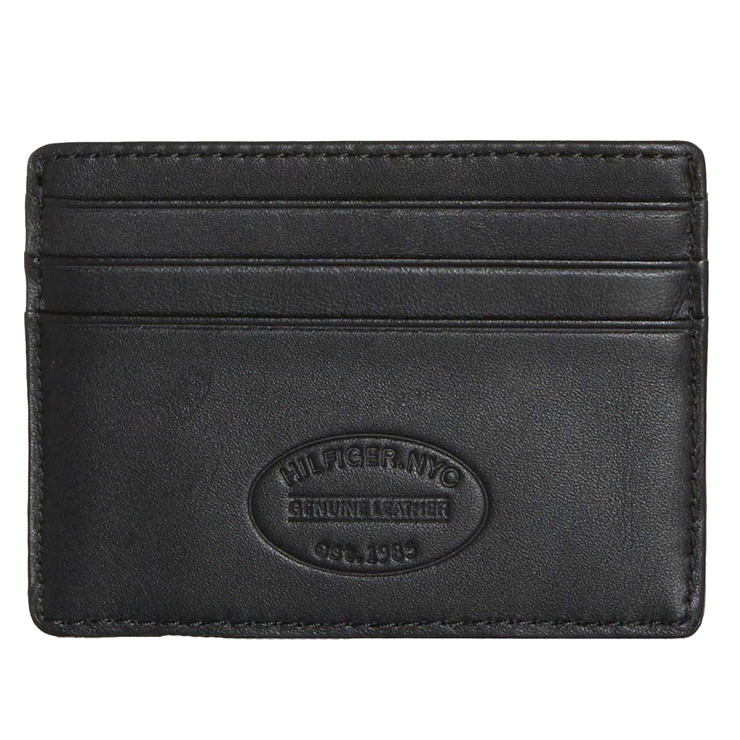 Black - Back - Tommy Hilfiger Classic Leather Card Holder