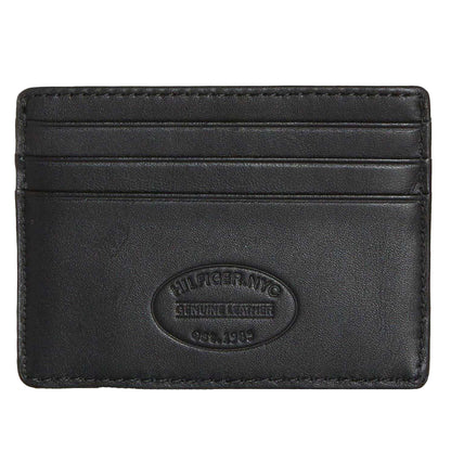 Black - Back - Tommy Hilfiger Classic Leather Card Holder