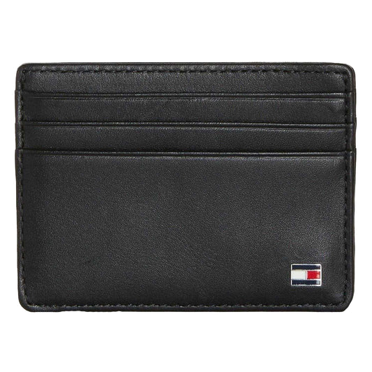 Black - Front - Tommy Hilfiger Classic Leather Card Holder