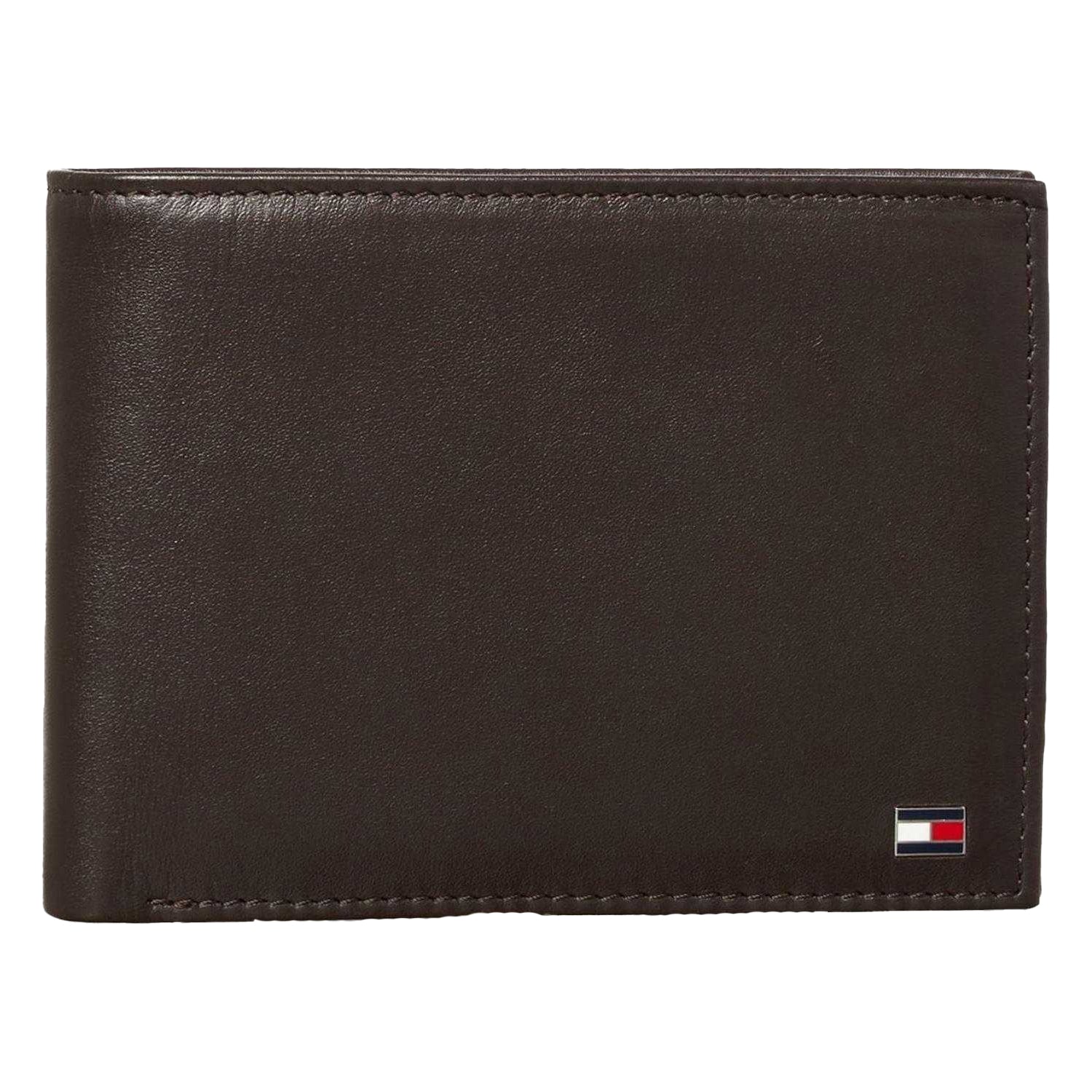Brown - Front - Tommy Hilfiger Leather Wallet