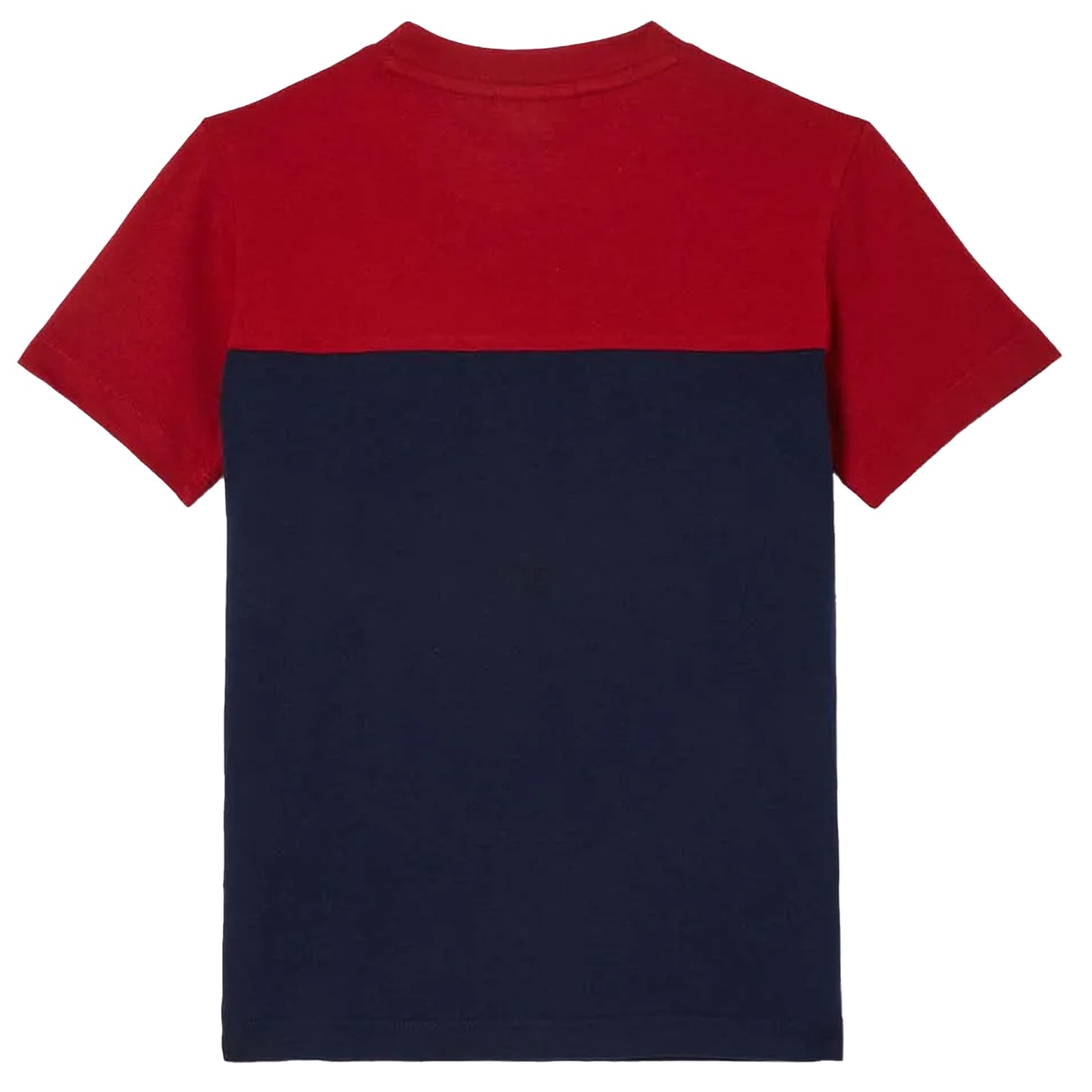 Bordeaux-Navy - Back - Lacoste Childrens-Kids Colour Block Organic Cotton Jersey T-Shirt