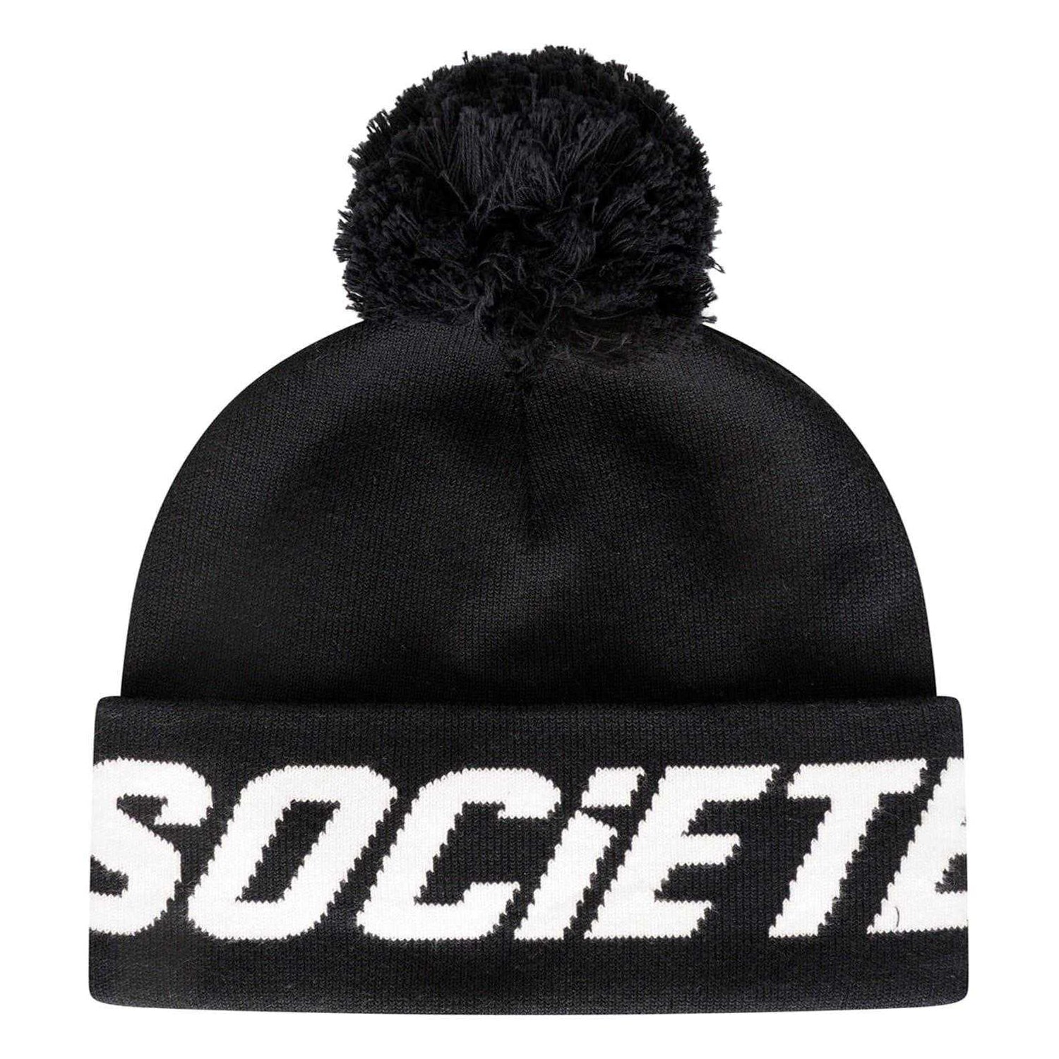 Black-White - Front - Societe Noir Lettering Beanie