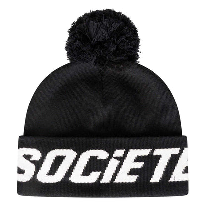 Black-White - Front - Societe Noir Lettering Beanie