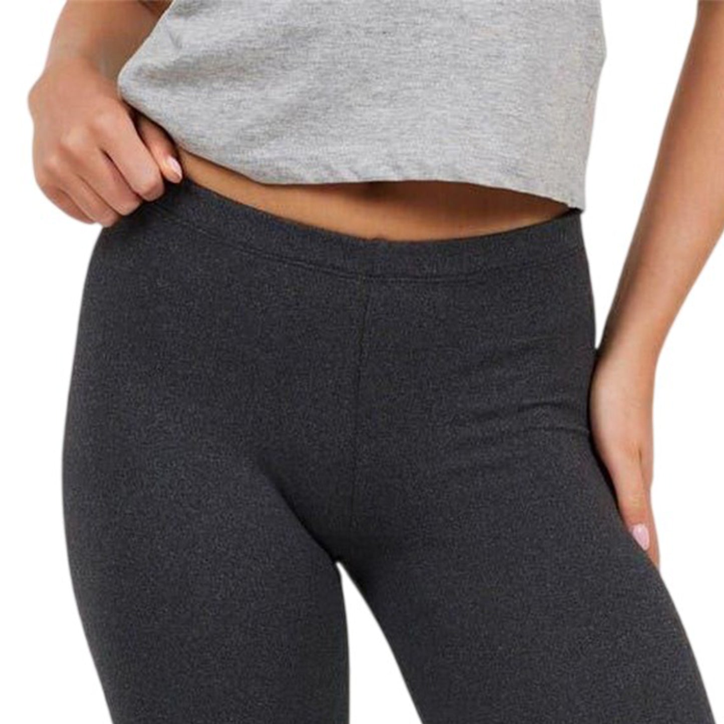 Charcoal Marl - Side - Brave Soul Womens-Ladies Leggings