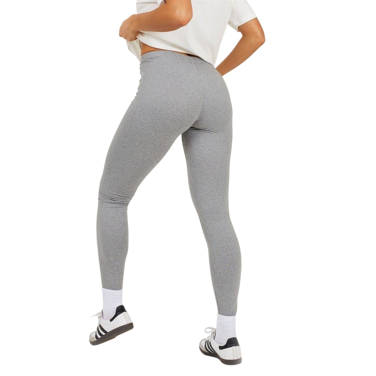 Grey Marl - Back - Brave Soul Womens-Ladies Leggings
