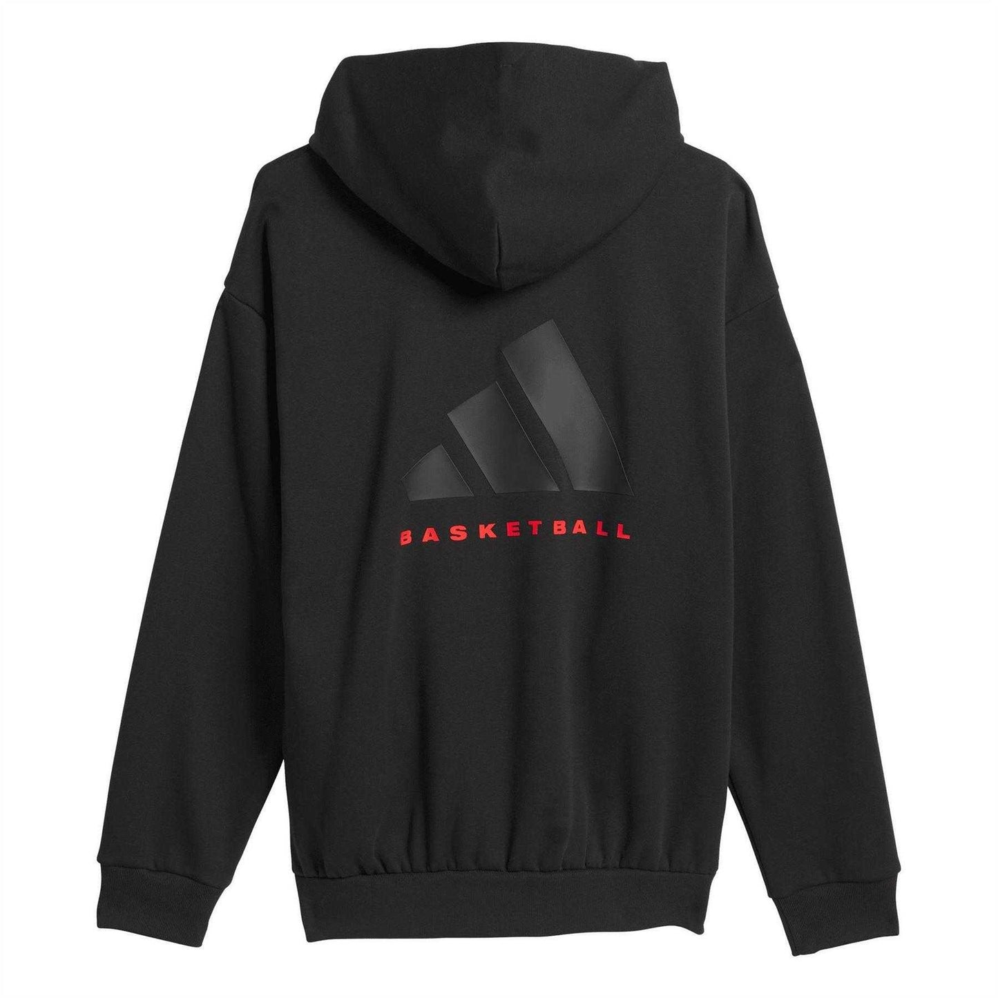 Black - Back - Adidas Unisex Adult Relaxed Fit Basketball Hoodie
