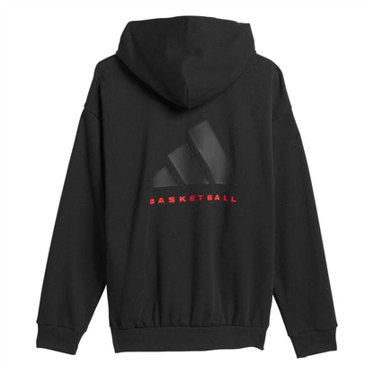 Black - Back - Adidas Unisex Adult Relaxed Fit Basketball Hoodie