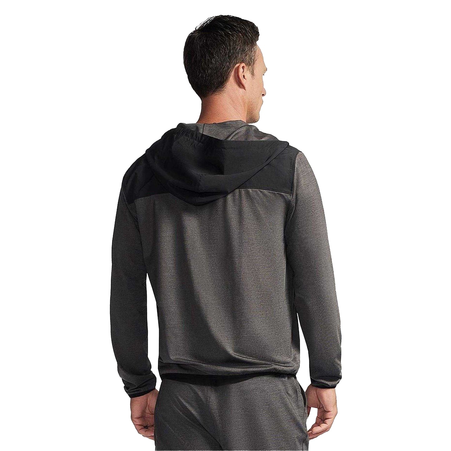 Black-Charcoal - Back - Skechers Mens Relaxed Fit Full Zip Hoodie