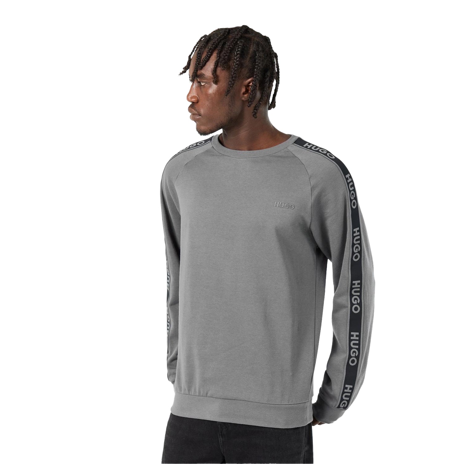 Grey - Side - Hugo Mens Liam Sweatshirt