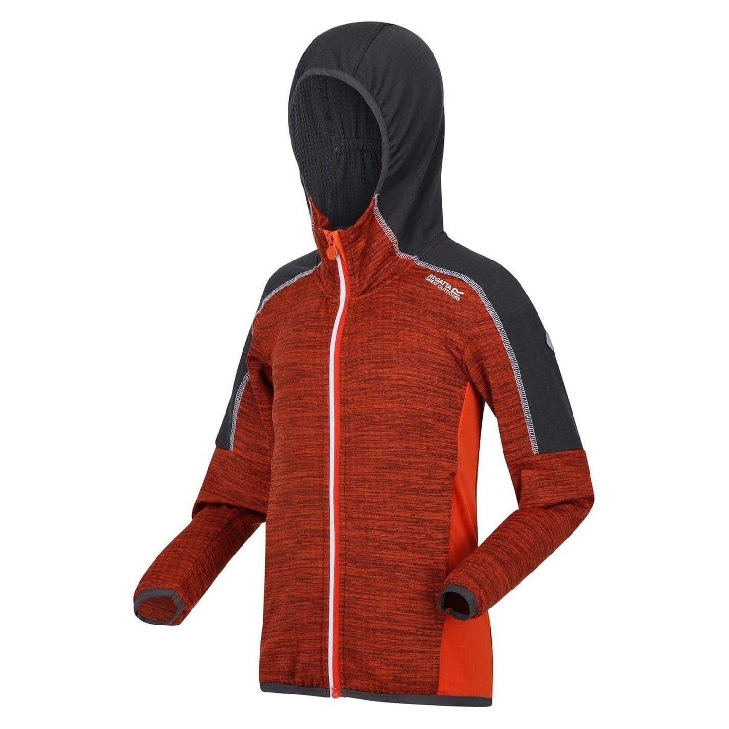 Blazing Orange-Rusty Orange - Side - Regatta Childrens-Kids Burnton Raglan Hoodie