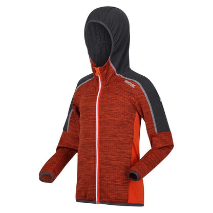 Blazing Orange-Rusty Orange - Side - Regatta Childrens-Kids Burnton Raglan Hoodie
