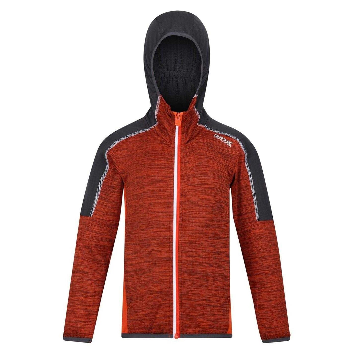 Blazing Orange-Rusty Orange - Front - Regatta Childrens-Kids Burnton Raglan Hoodie