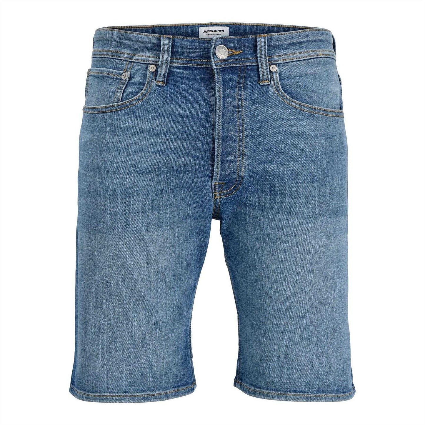 Light Blue - Front - Jack And Jones Mens Rick Denim Slim Shorts