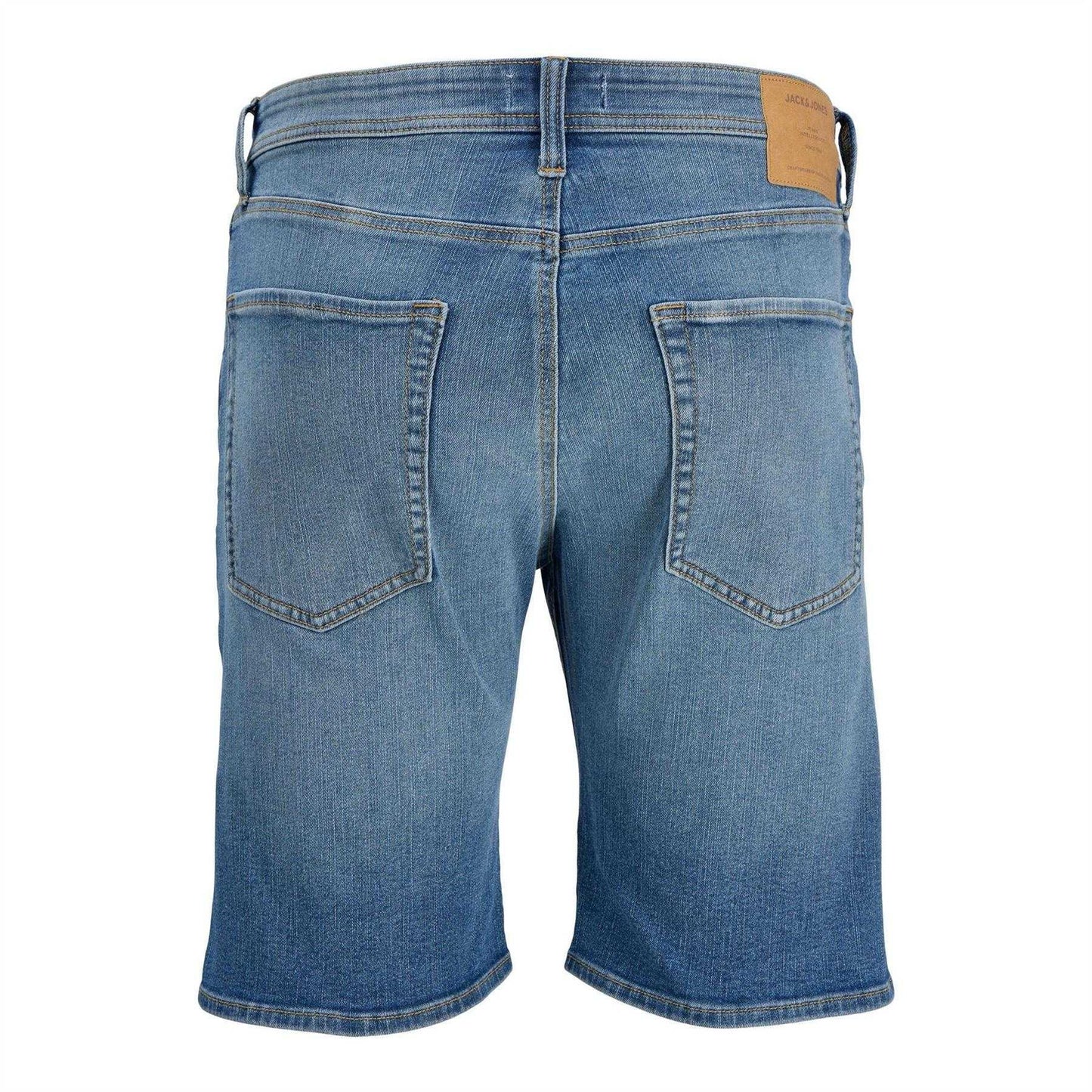 Light Blue - Back - Jack And Jones Mens Rick Denim Slim Shorts