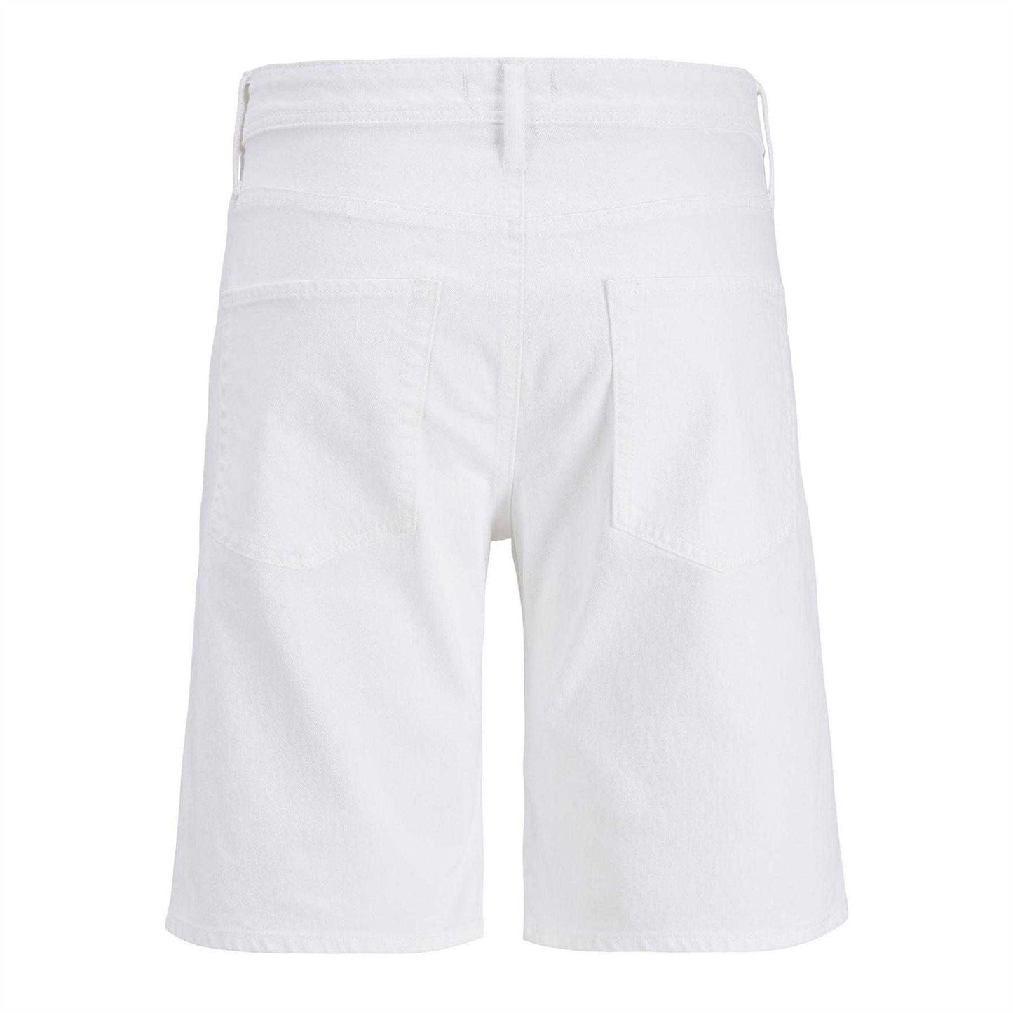Optic White - Back - Jack And Jones Mens Rick Denim Slim Shorts