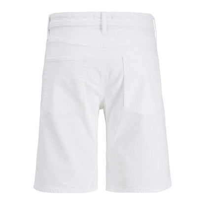 Optic White - Back - Jack And Jones Mens Rick Denim Slim Shorts