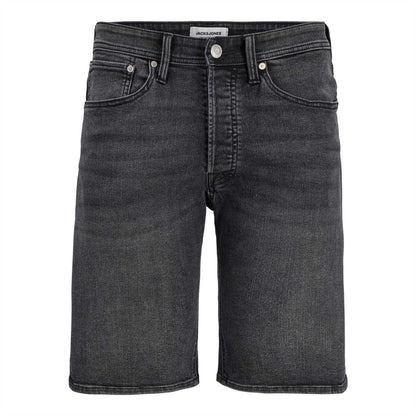 Black Denim - Front - Jack And Jones Mens Rick Denim Slim Shorts