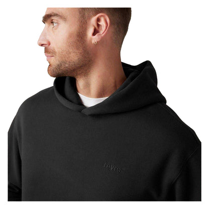 Black - Side - Levis Mens Ribbed Hoodie