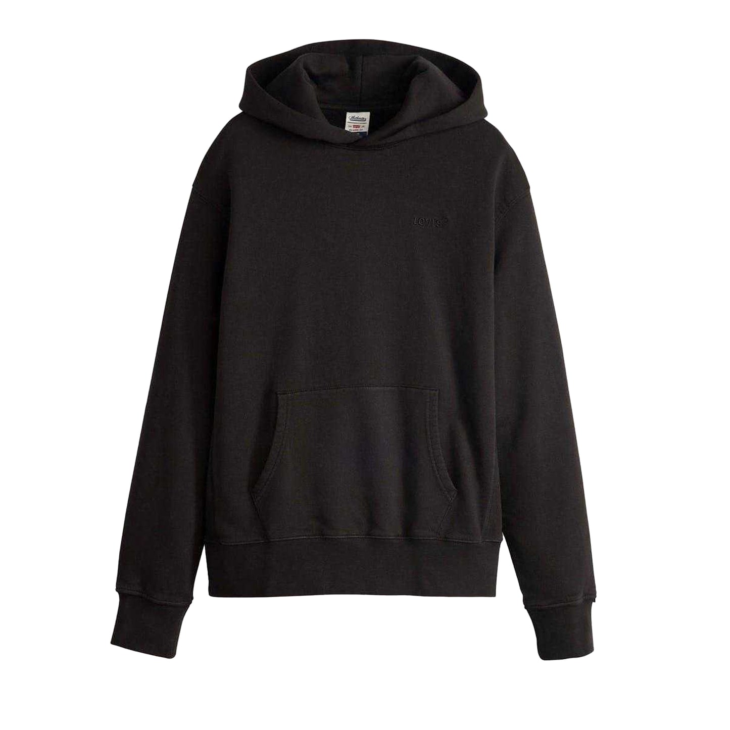 Black - Front - Levis Mens Ribbed Hoodie