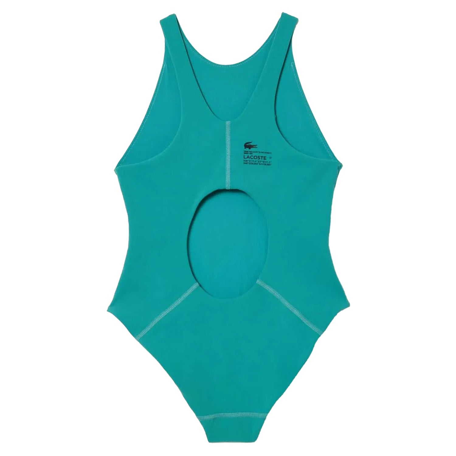 Green - Back - Lacoste Womens-Ladies Recycled Polyamide One Piece Swimsuit