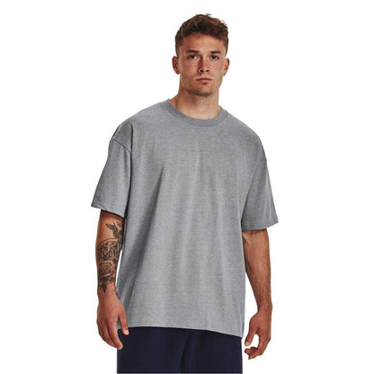 Grey - Side - Under Armour Unisex Adult Heavyweight Short-Sleeved T-Shirt