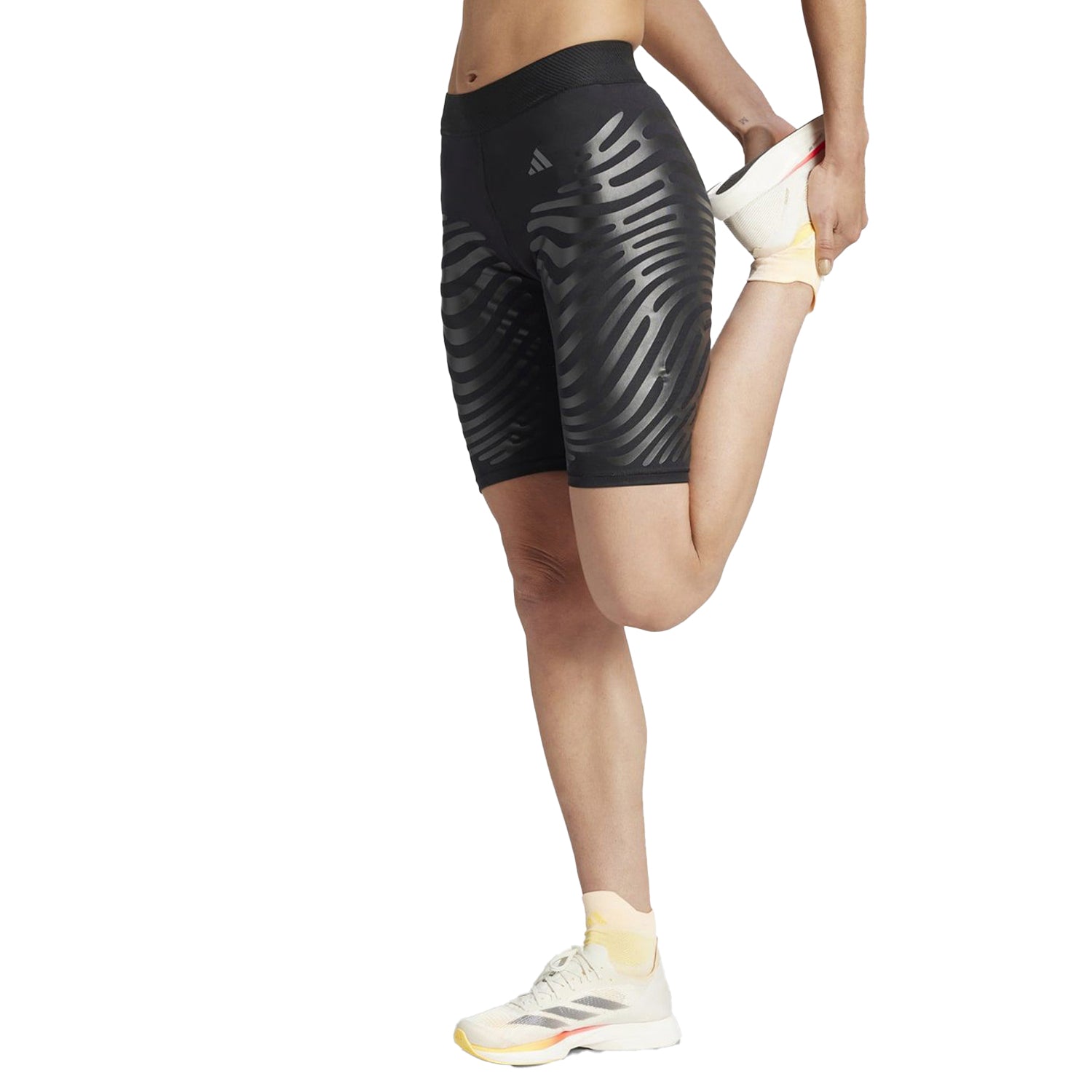 Black - Pack Shot - Adidas Womens-Ladies Adizero Elasticated Running Shorts