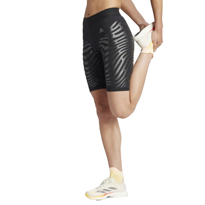 Black - Pack Shot - Adidas Womens-Ladies Adizero Elasticated Running Shorts