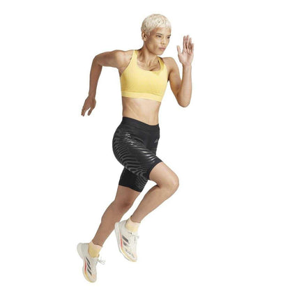 Black - Close up - Adidas Womens-Ladies Adizero Elasticated Running Shorts