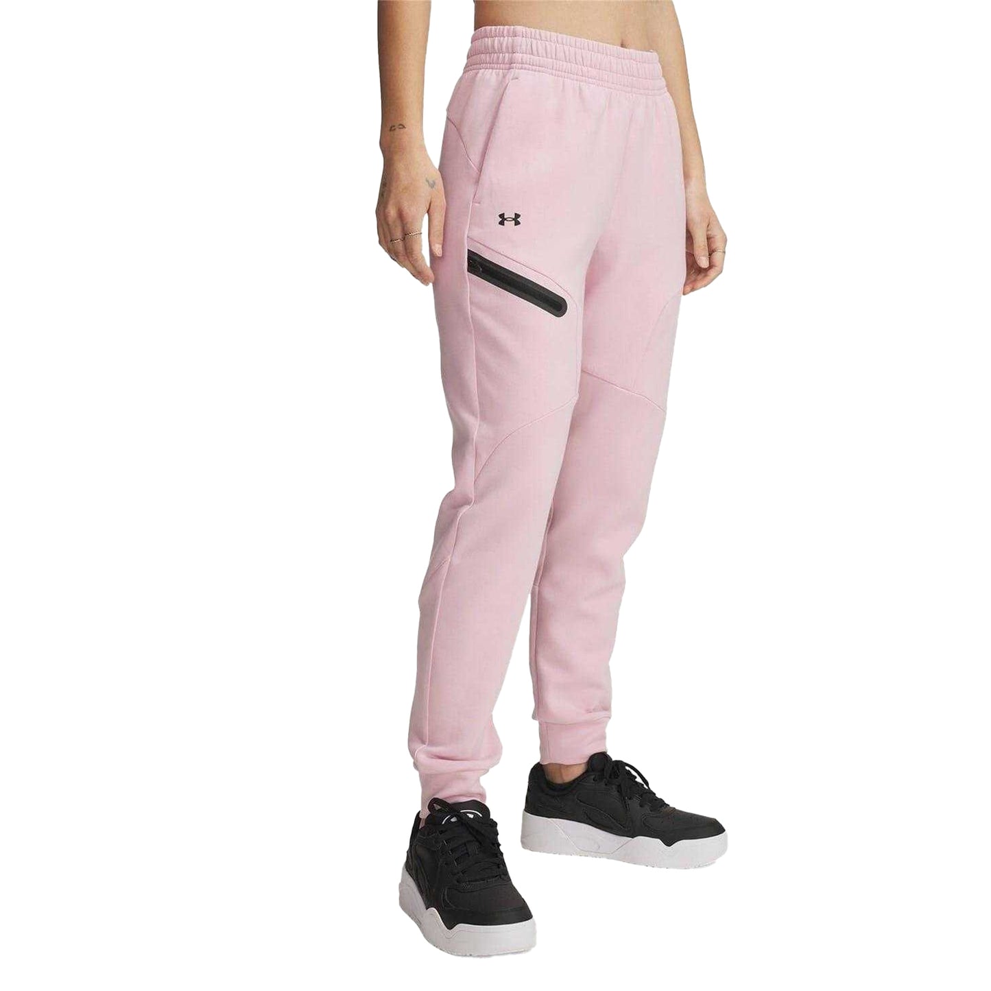 Pink - Front - Under Armour Womens-Ladies Performance Fleece Athletic Joggers