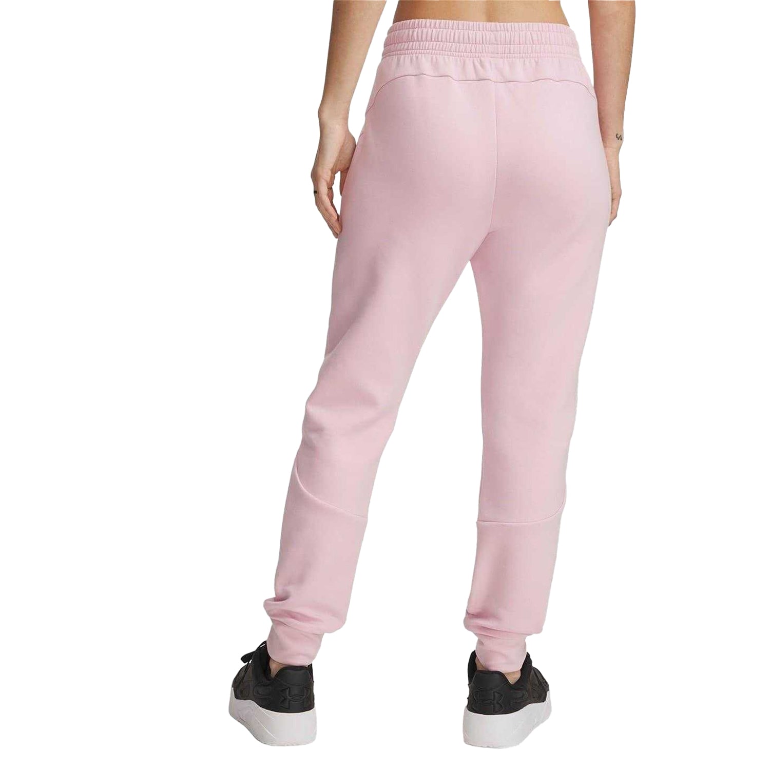 Pink - Back - Under Armour Womens-Ladies Performance Fleece Athletic Joggers