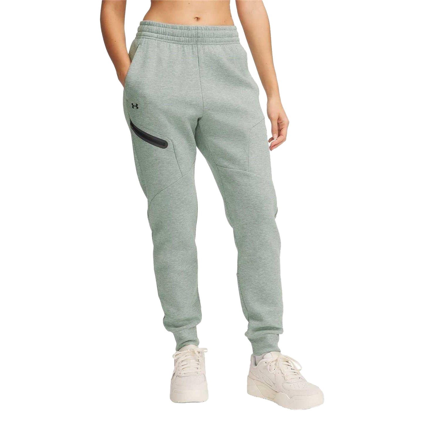 Green - Front - Under Armour Womens-Ladies Performance Fleece Athletic Joggers