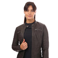 Chocolate - Side - Only Womens-Ladies Bandit Faux Leather Biker Jacket