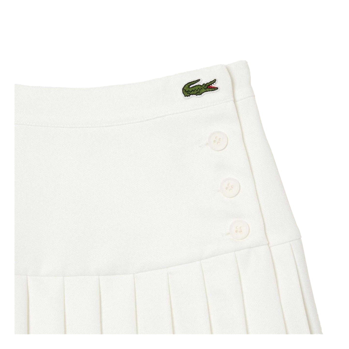 White - Side - Lacoste Womens-Ladies Knitted Tennis Skirt