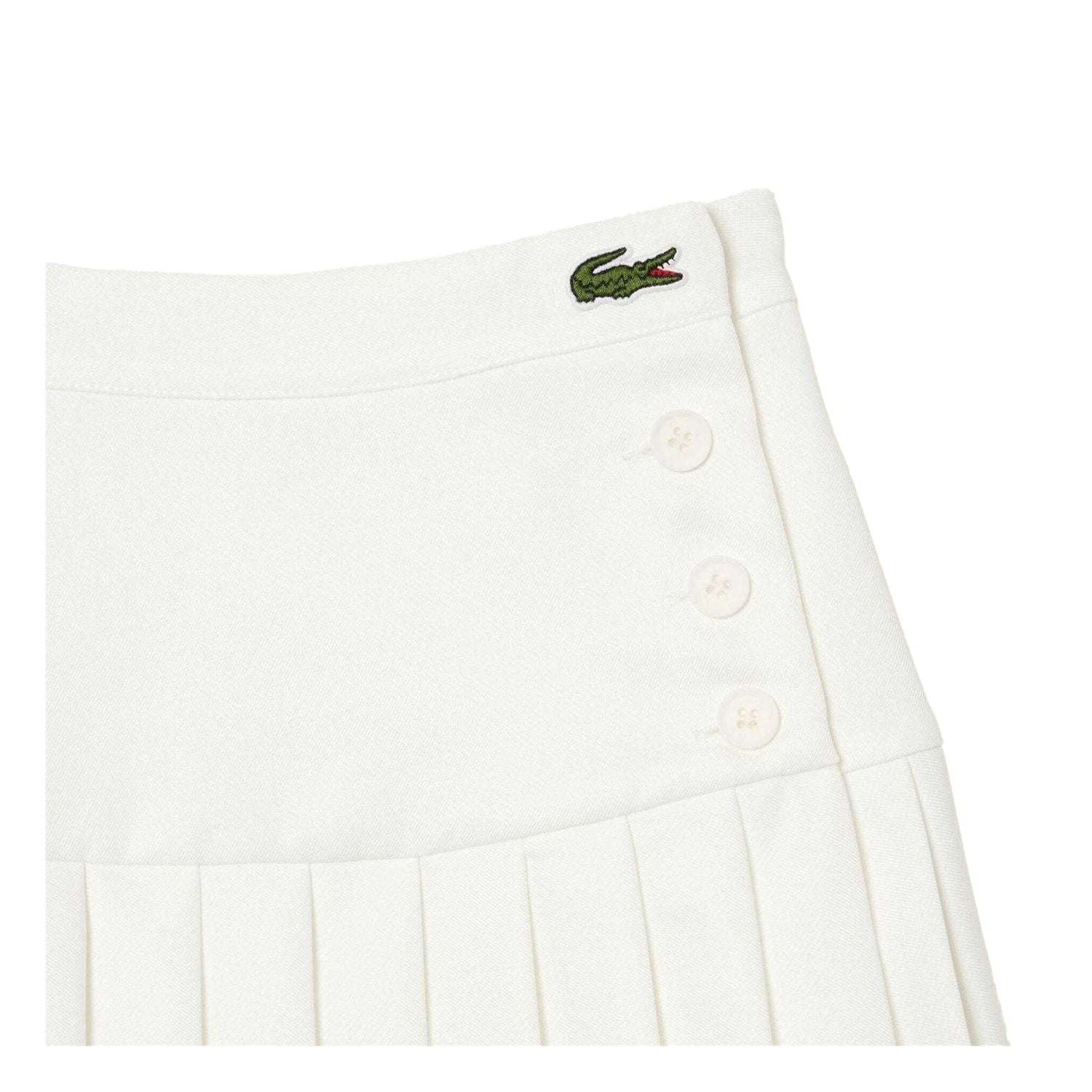 White - Side - Lacoste Womens-Ladies Knitted Tennis Skirt