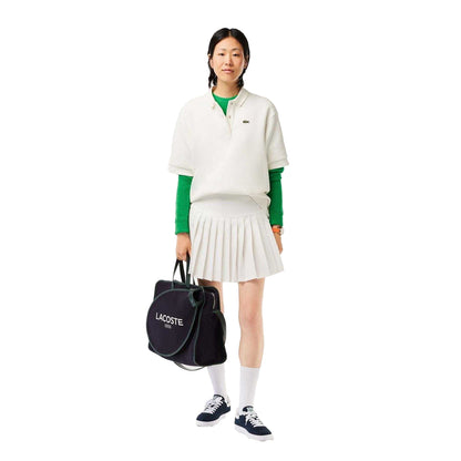 White - Pack Shot - Lacoste Womens-Ladies Knitted Tennis Skirt