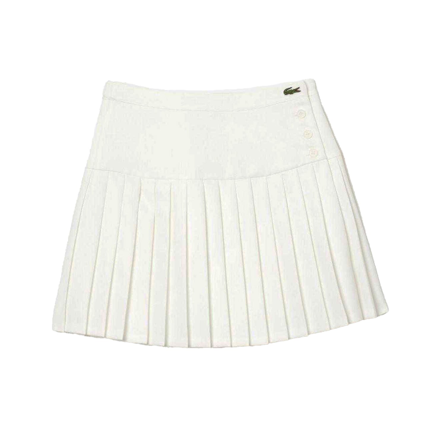 White - Front - Lacoste Womens-Ladies Knitted Tennis Skirt