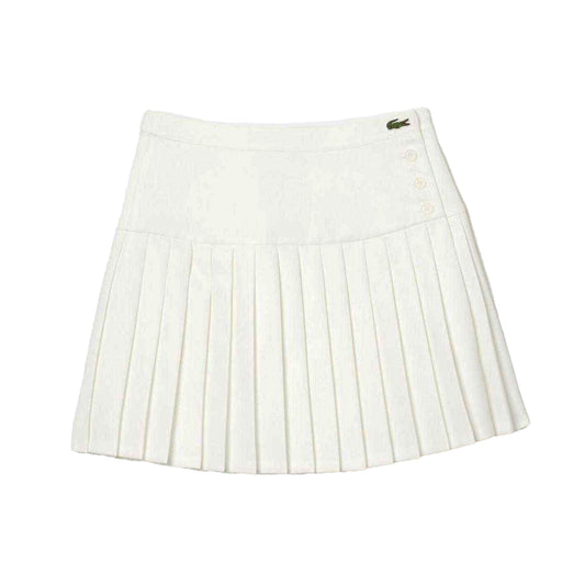 White - Front - Lacoste Womens-Ladies Knitted Tennis Skirt