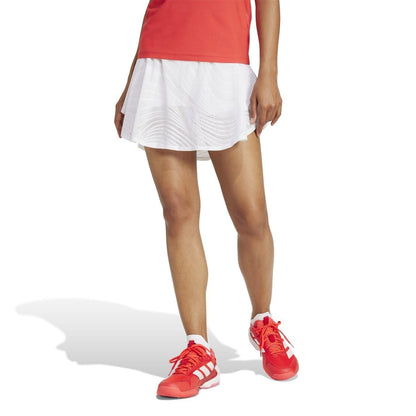 Red - Back - Adidas Womens-Ladies Pro Patterned Tennis Skirt