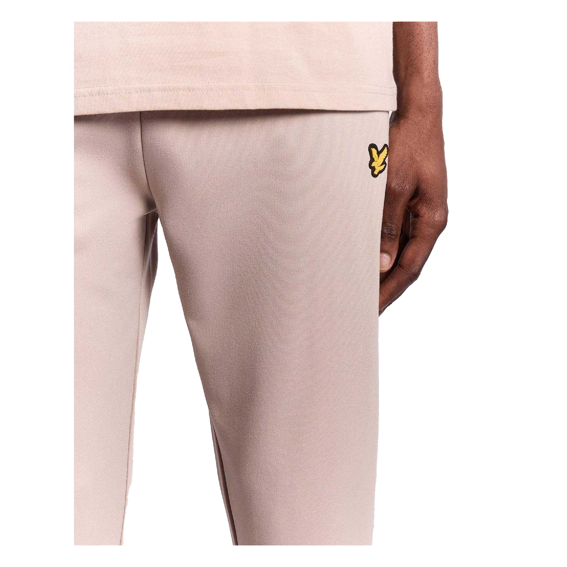 Beige - Side - Lyle & Scott Mens Lightweight Joggers