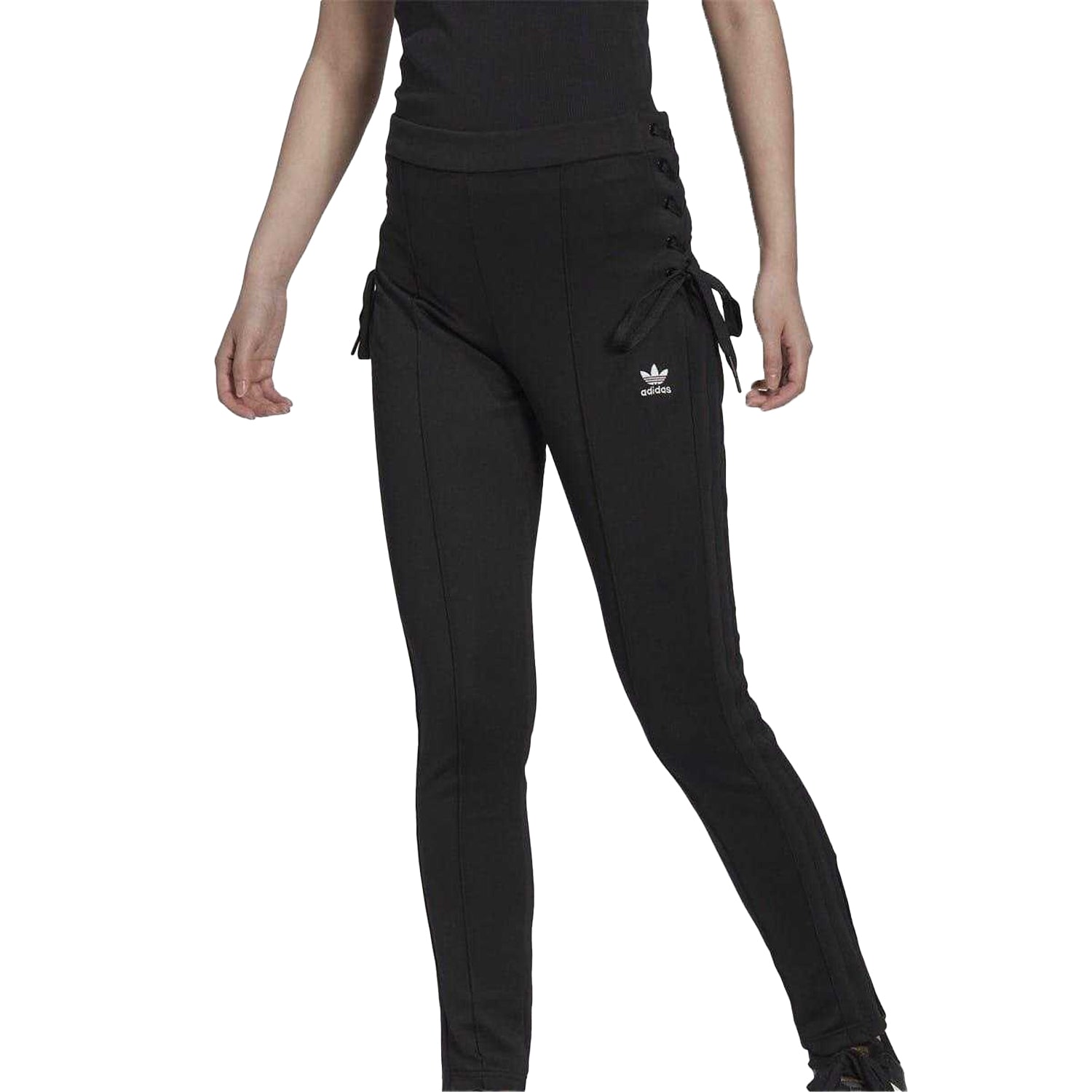 Black - Pack Shot - Adidas Womens-Ladies Originals Slim Jogging Bottoms