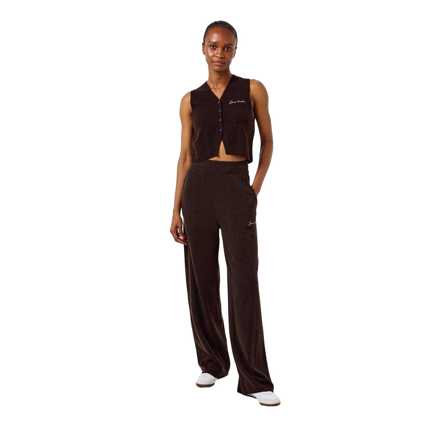 Cocoa - Pack Shot - Jack Wills Womens-Ladies Knitted Joggers