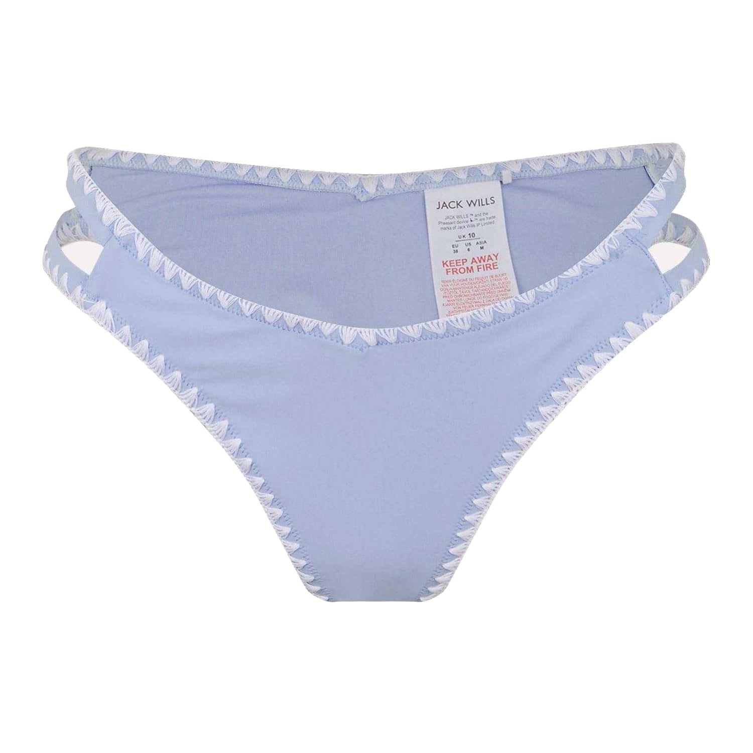 White - Front - Jack Wills Womens-Ladies Crochet Trim Bikini Bottoms