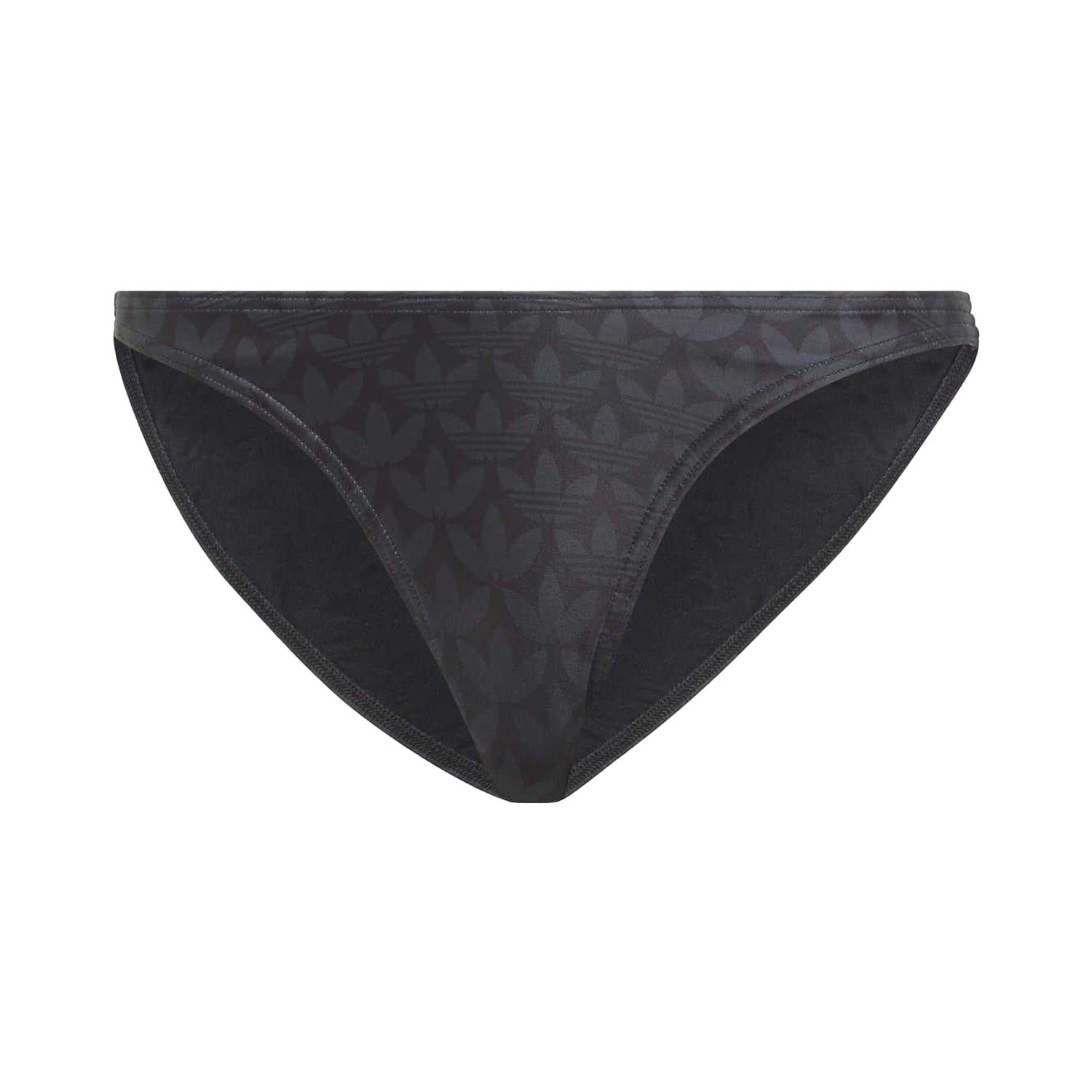 Black - Front - Adidas Womens-Ladies Monogram Bikini Bottoms