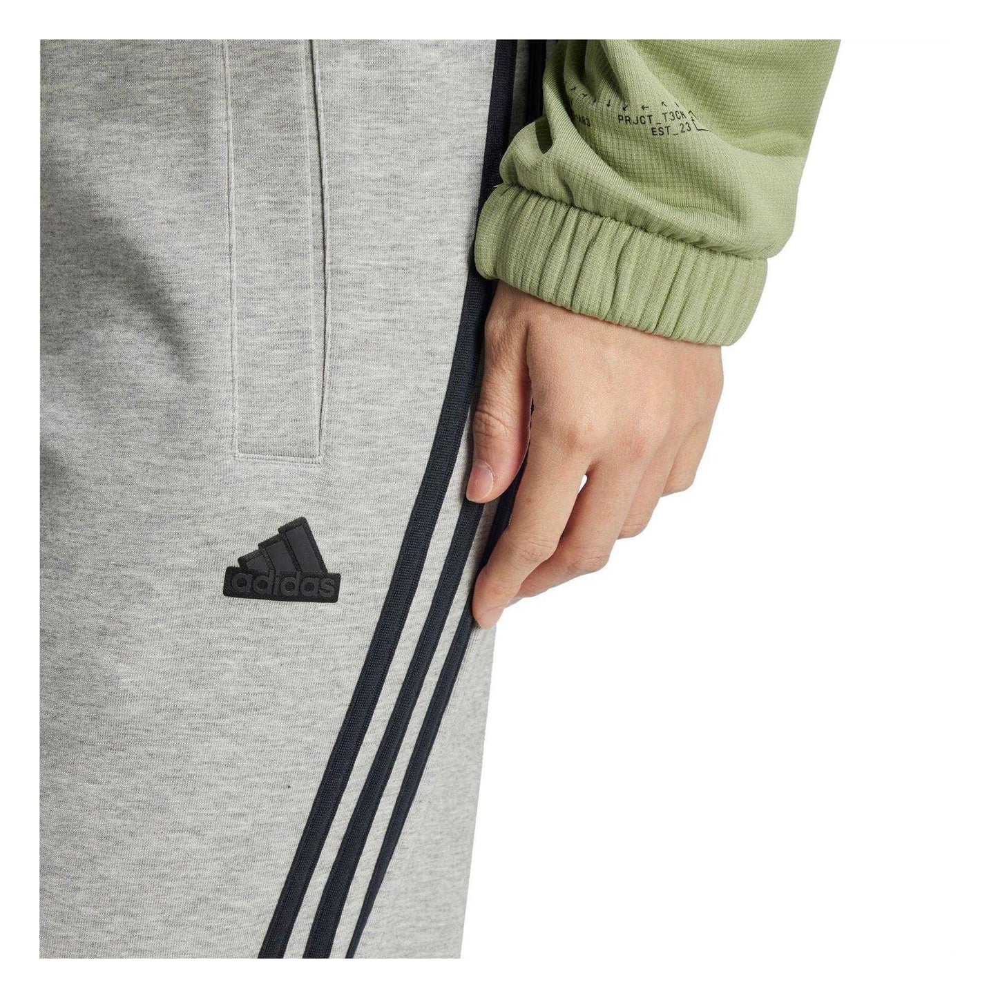 Medium Grey - Side - Adidas Womens-Ladies 3S Joggers