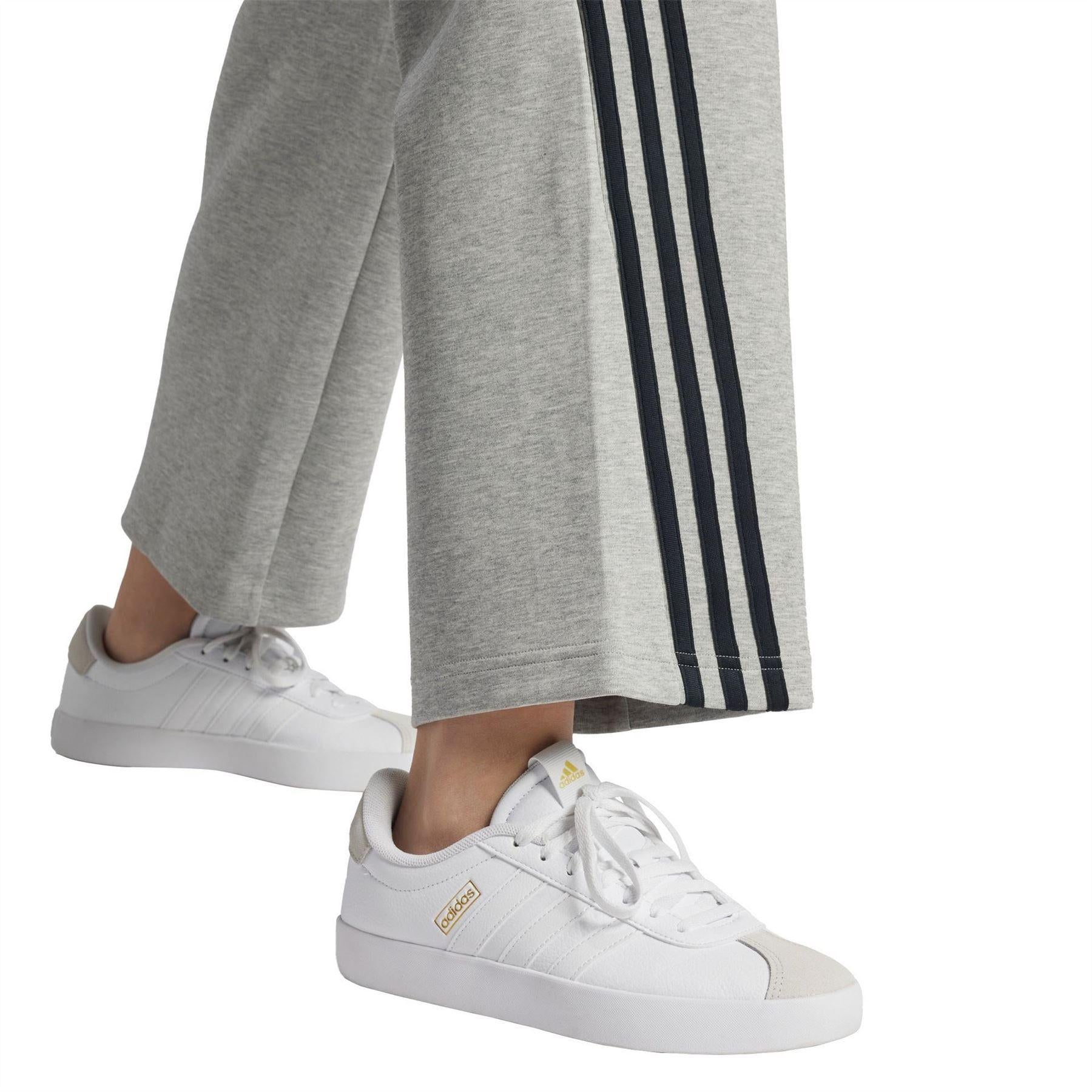 Medium Grey - Pack Shot - Adidas Womens-Ladies 3S Joggers