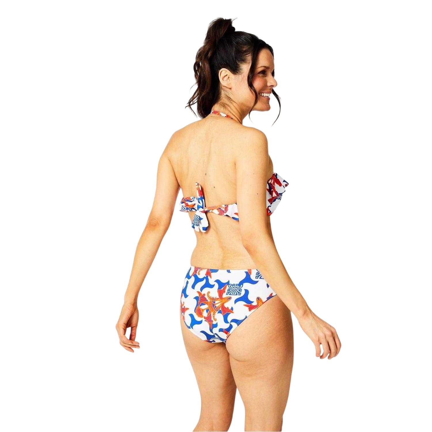 Digital Print - Back - Biba Womens-Ladies Frill Bikini Top