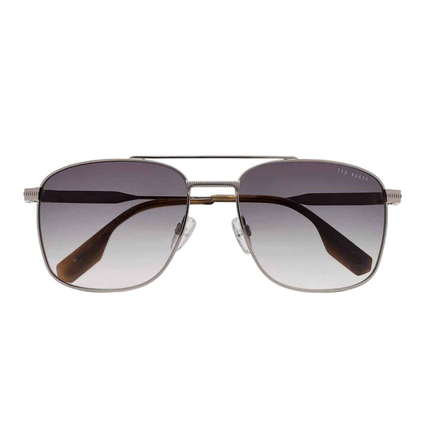 Silver - Front - Ted Baker Chase Rectangular Sunglasses
