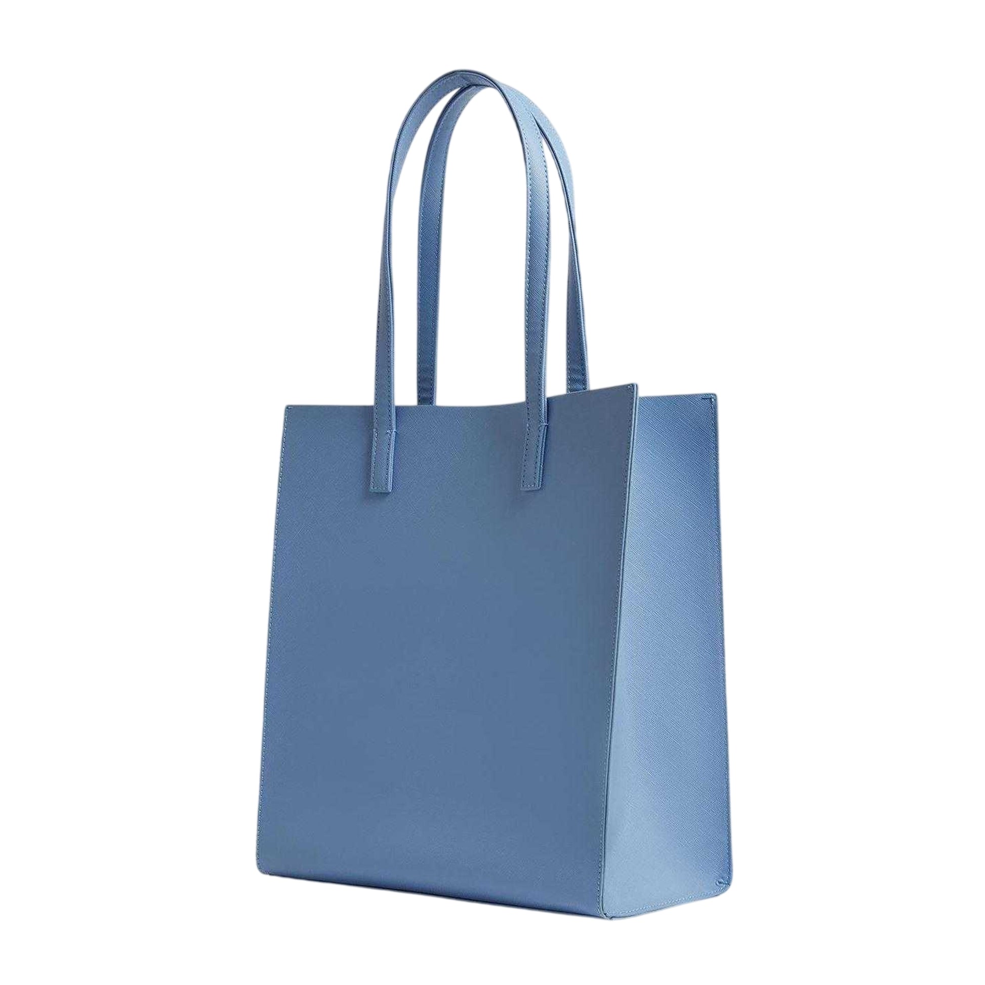 Blue - Back - Ted Baker Soocon Grain Leather Shopper Bag