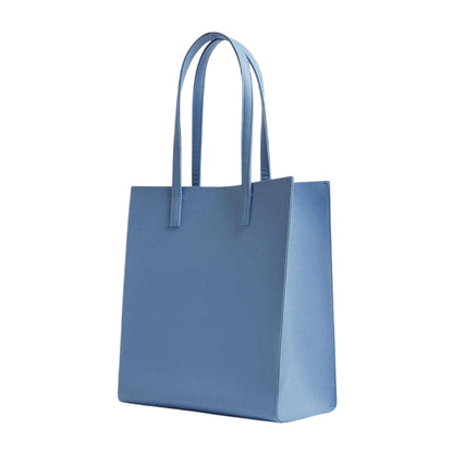 Blue - Back - Ted Baker Soocon Grain Leather Shopper Bag