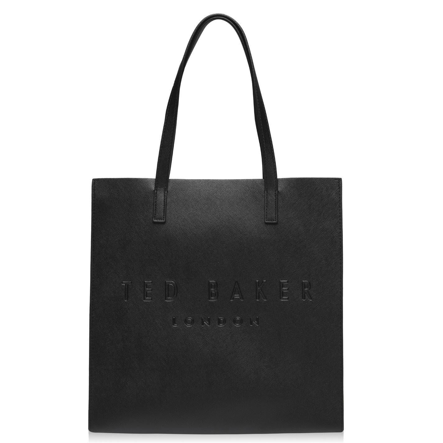 Black - Front - Ted Baker Soocon Grain Leather Shopper Bag